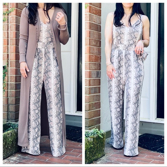 #01 Snakeskin print Wide leg tank jumpsuit - Picture 15 of 15